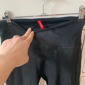 Faux leather spanx leggings